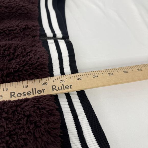 Nike Jacket Womens Medium Burgundy White Sherpa Fleece Bomber Full Zip Varsity - Picture 8 of 8